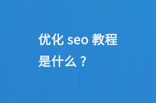 優(yōu)化seo教程是什么?