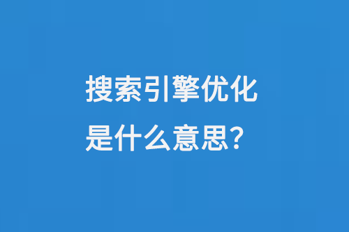 搜索引擎優(yōu)化是什么意思