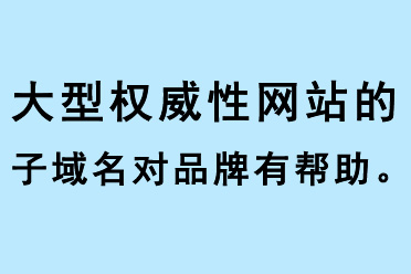 大型權(quán)威性網(wǎng)站的子域名對品牌有幫助