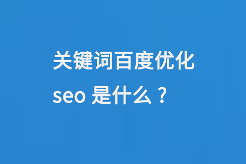 關(guān)鍵詞百度優(yōu)化seo是什么