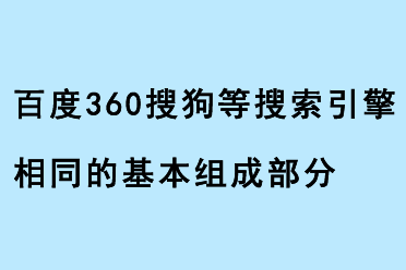百度360搜狗等搜索引擎相同的基本組成部分